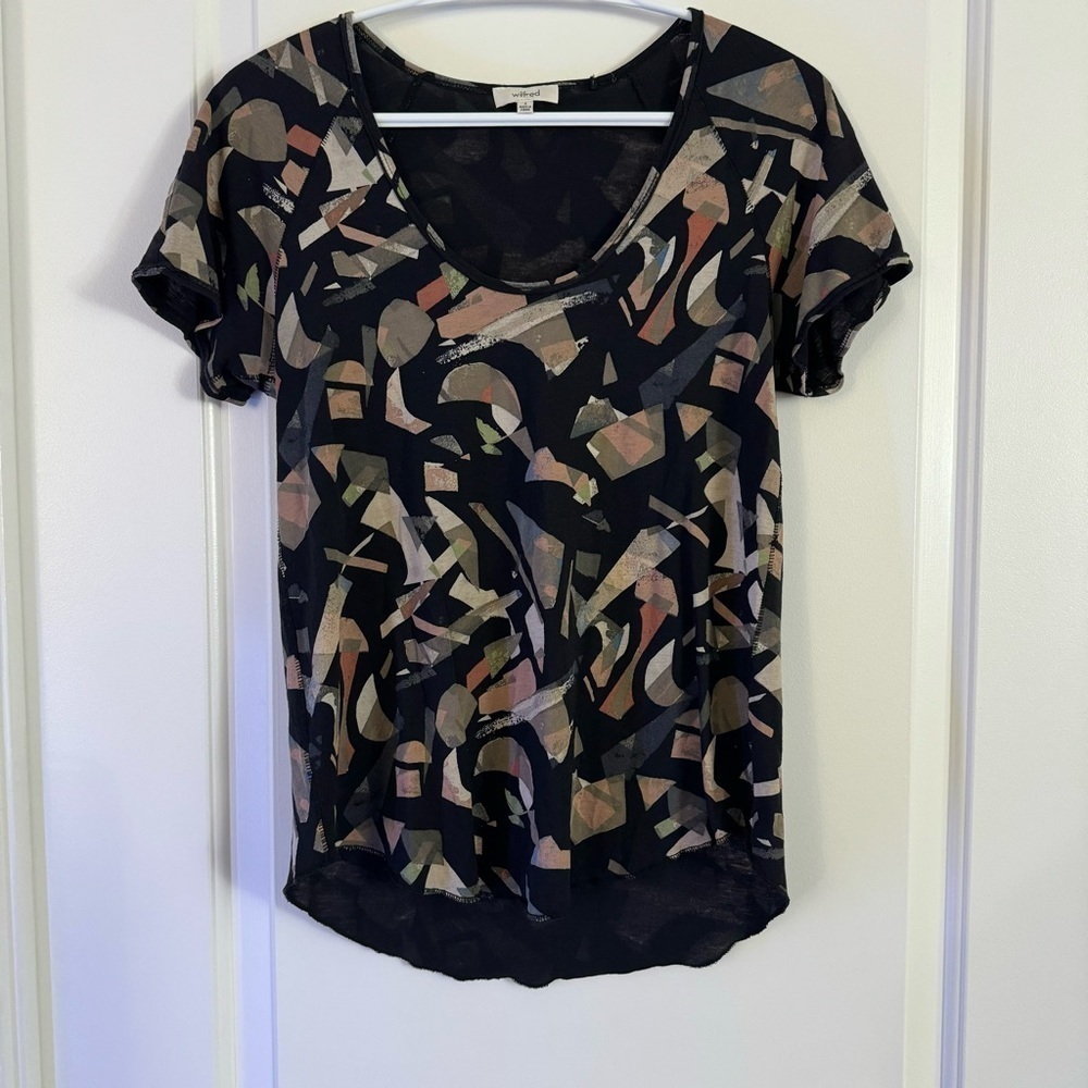 Aritzia Wilfred Tandis T-Shirt S black geometric